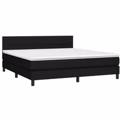 vidaXL Letto a Molle con Materasso e LED Nero 180x200cm in Tessuto - Vista aggiuntiva 3