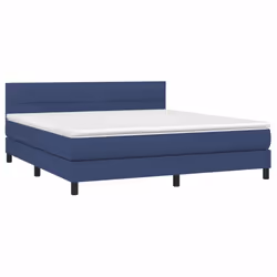 vidaXL Letto a Molle con Materasso e LED Blu 180x200 cm in Tessuto - Vista aggiuntiva 3