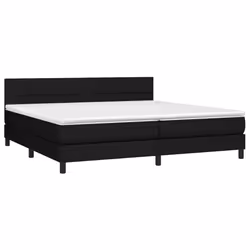vidaXL Letto a Molle Materasso e LED Nero 200x200cm in Tessuto - Vista aggiuntiva 3