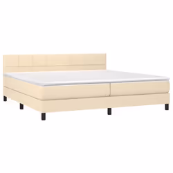 vidaXL Letto a Molle Materasso e LED bianco 200x200cm in Tessuto - Vista aggiuntiva 3
