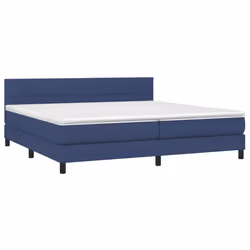 vidaXL Letto a Molle Materasso e LED Blu 200x200cm in Tessuto - Vista aggiuntiva 3