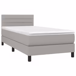 Letto a Molle Materasso e LED Grigio Chiaro 90x190 cm Tessutocod mxl 98789 - Vista aggiuntiva 3