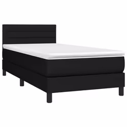 Letto a Molle con Materasso e LED Nero 90x190 cm in Tessutocod mxl 122713 - Vista aggiuntiva 3