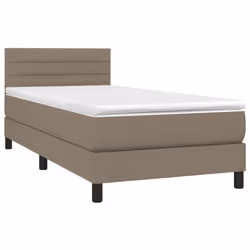 vidaXL Letto a Molle con Materasso e LED Tortora 90x190 cm in Tessuto - Vista aggiuntiva 3