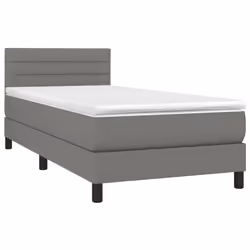 Letto a Molle Materasso e LED Grigio Scuro 100x200cm in Tessutocod mxl 122710 - Vista aggiuntiva 3