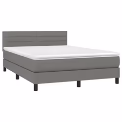 Letto a Molle Materasso e LED Grigio Scuro 140x190cm in Tessutocod mxl 98791 - Vista aggiuntiva 3
