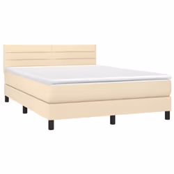 Letto a Molle con Materasso e LED Crema 140x200 cm in Tessutocod mxl 122712