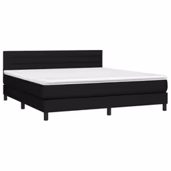 vidaXL Letto a Molle con Materasso e LED Nero 160x200 cm in Tessuto - Vista aggiuntiva 3