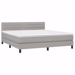 vidaXL Letto a Molle Materasso e LED Grigio Chiaro 180x200 cm Tessuto - Vista aggiuntiva 3