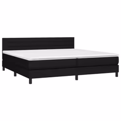 vidaXL Letto a Molle Materasso e LED Nero 200x200cm in Tessuto - Vista aggiuntiva 3