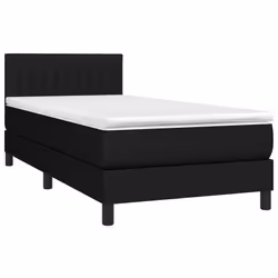 vidaXL Letto a Molle con Materasso e LED Nero 80x200 cm in Tessuto - Vista aggiuntiva 3