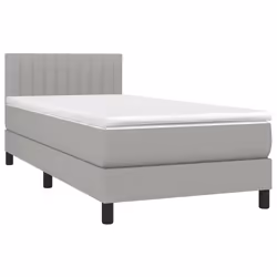 Letto a Molle Materasso e LED Grigio Chiaro 100x200 cm Tessutocod mxl 98794 - Vista aggiuntiva 3