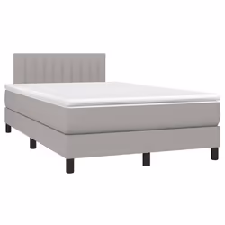 vidaXL Letto a Molle Materasso e LED Grigio Chiaro 120x200 cm Tessuto - Vista aggiuntiva 3