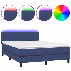 Letto a Molle con Materasso e LED Blu 140x190 cm in Tessutocod mxl 74798 - Vista aggiuntiva 2