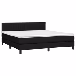 vidaXL Letto a Molle con Materasso e LED Nero 160x200 cm in Tessuto - Vista aggiuntiva 3