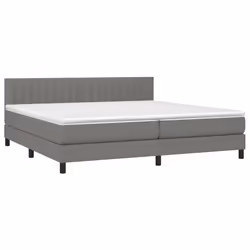 vidaXL Letto a Molle Materasso e LED Grigio Scuro 200x200cm in Tessuto - Vista aggiuntiva 3
