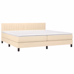 vidaXL Letto a Molle Materasso e LED bianco 200x200cm in Tessuto - Vista aggiuntiva 3