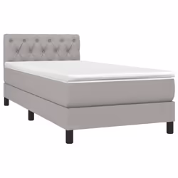 vidaXL Letto a Molle Materasso e LED Grigio Chiaro 80x200 cm Tessuto - Vista aggiuntiva 3
