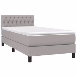 Letto a Molle Materasso e LED Grigio Chiaro 90x190 cm Tessutocod mxl 74799 - Vista aggiuntiva 3