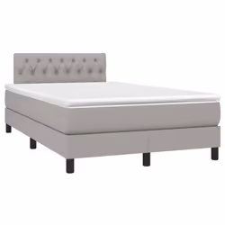 vidaXL Letto a Molle Materasso e LED Grigio Chiaro 120x200 cm Tessuto - Vista aggiuntiva 3