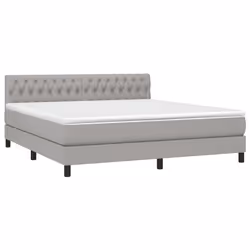 vidaXL Letto a Molle Materasso e LED Grigio Chiaro 180x200 cm Tessuto - Vista aggiuntiva 3