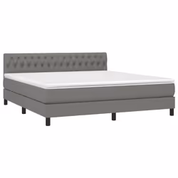 vidaXL Letto a Molle Materasso e LED Grigio Scuro 180x200cm in Tessuto - Vista aggiuntiva 3