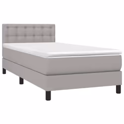 vidaXL Letto a Molle Materasso e LED Grigio Chiaro 80x200 cm Tessuto - Vista aggiuntiva 3