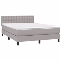Letto a Molle Materasso e LED Grigio Chiaro 140x190 cm Tessutocod mxl 122730 - Vista aggiuntiva 3