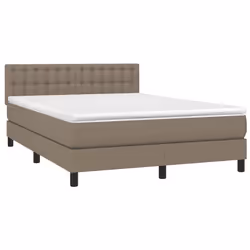 Letto a Molle con Materasso e LED Tortora 140x190 cm in Tessutocod mxl 103738 - Vista aggiuntiva 3