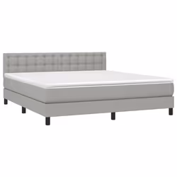 vidaXL Letto a Molle Materasso e LED Grigio Chiaro 180x200 cm Tessuto - Vista aggiuntiva 3