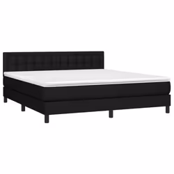 vidaXL Letto a Molle con Materasso e LED Nero 180x200cm in Tessuto - Vista aggiuntiva 3