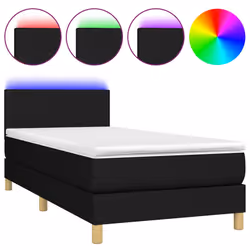 Letto a Molle con Materasso e LED Nero 90x190 cm in Tessutocod mxl 122740 - Vista aggiuntiva 2