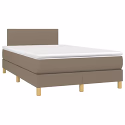 vidaXL Letto a Molle con Materasso e LED Tortora 120x200cm in Tessuto - Vista aggiuntiva 3