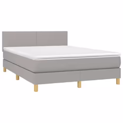 Letto a Molle Materasso e LED Grigio Chiaro 140x190 cm Tessutocod mxl 74817 - Vista aggiuntiva 3