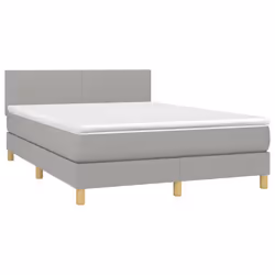 Letto a Molle Materasso e LED Grigio Chiaro 140x200 cm Tessutocod mxl 98815 - Vista aggiuntiva 3