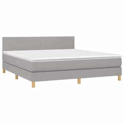 Letto a Molle Materasso e LED Grigio Chiaro 180x200 cm Tessutocod mxl 122741 - Vista aggiuntiva 3