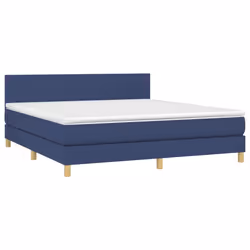 vidaXL Letto a Molle con Materasso e LED Blu 180x200 cm in Tessuto - Vista aggiuntiva 3