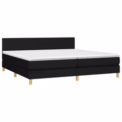 vidaXL Letto a Molle Materasso e LED Nero 200x200cm in Tessuto - Vista aggiuntiva 3