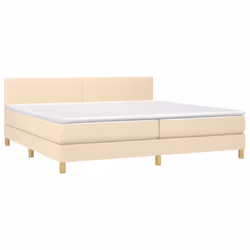 vidaXL Letto a Molle Materasso e LED bianco 200x200cm in Tessuto - Vista aggiuntiva 3