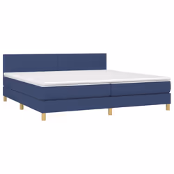 vidaXL Letto a Molle Materasso e LED Blu 200x200cm in Tessuto - Vista aggiuntiva 3