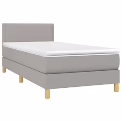 Letto a Molle Materasso e LED Grigio Chiaro 80x200 cm Tessutocod mxl 74814 - Vista aggiuntiva 3