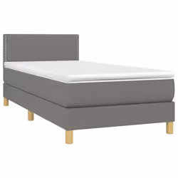 vidaXL Letto a Molle Materasso e LED Grigio Scuro 80x200 cm in Tessuto - Vista aggiuntiva 3