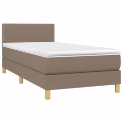 vidaXL Letto a Molle con Materasso e LED Tortora 90x200 cm in Tessuto - Vista aggiuntiva 3