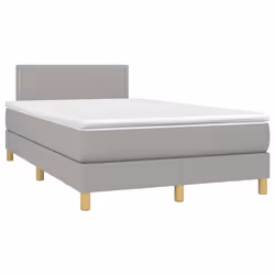 vidaXL Letto a Molle Materasso e LED Grigio Chiaro 120x200 cm Tessuto - Vista aggiuntiva 3