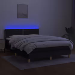 Letto a Molle con Materasso e LED Nero 140x190 cm in Tessutocod mxl 74819