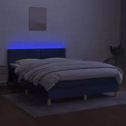 Letto a Molle con Materasso e LED Blu 140x190 cm in Tessutocod mxl 122746 - Vista aggiuntiva 3