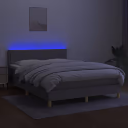 Letto a Molle Materasso e LED Grigio Chiaro 140x200 cm Tessutocod mxl 122742 - Vista aggiuntiva 3