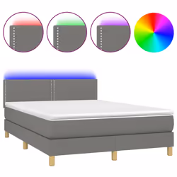 Letto a Molle Materasso e LED Grigio Scuro 140x200cm in Tessutocod mxl 74822 - Vista aggiuntiva 2