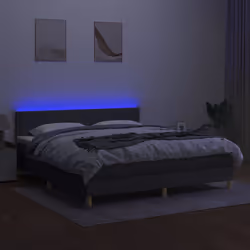 Letto a Molle Materasso e LED Grigio Scuro 180x200cm in Tessutocod mxl 122750 - Vista aggiuntiva 3