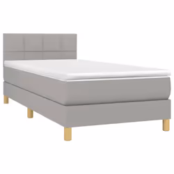 Letto a Molle Materasso e LED Grigio Chiaro 100x200 cm Tessutocod mxl 98831 - Vista aggiuntiva 3